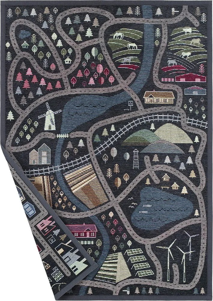 Tappeto nero reversibile per bambini , 140 x 200 cm Ülejõe - Narma