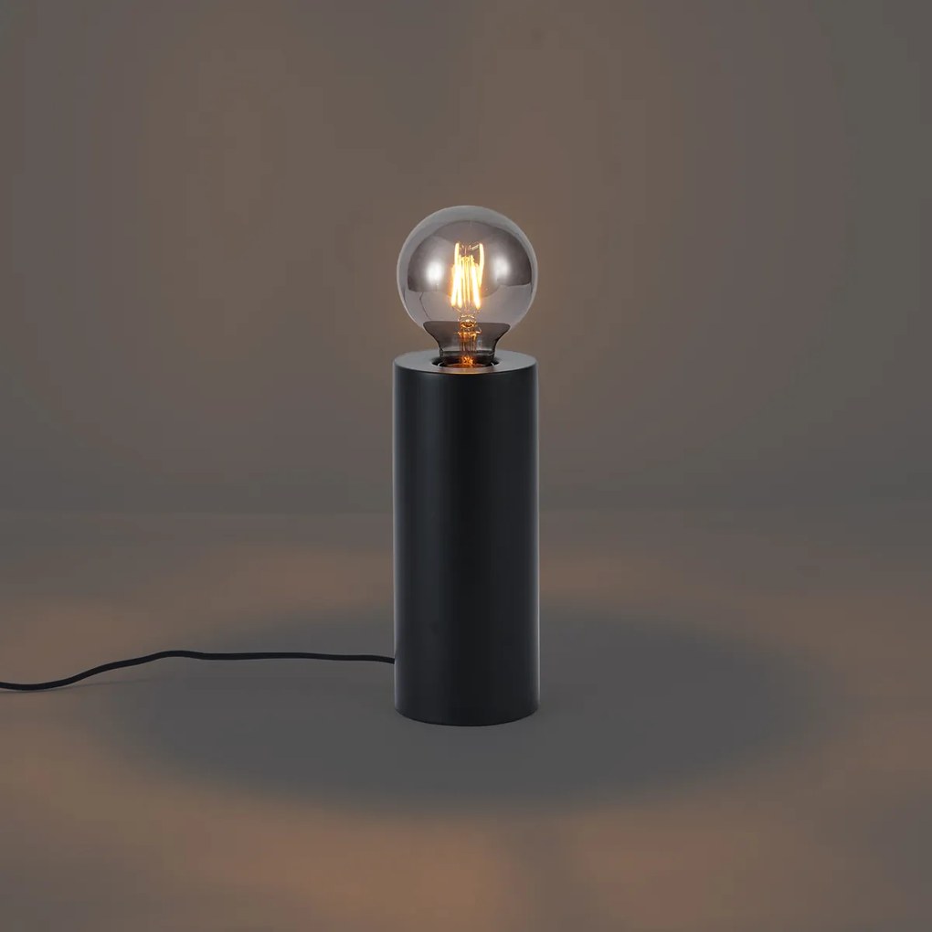 Lampada da tavolo moderna nera 24 cm - Cylinder
