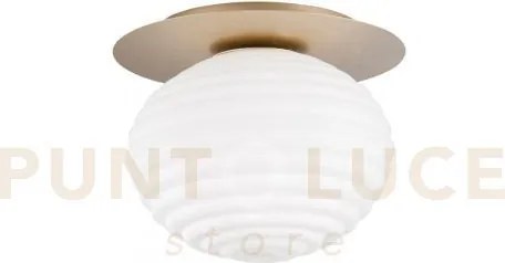 Plafoniera ripple oro 1 luce attacco e27 35x35x28cm in vetro soffia...