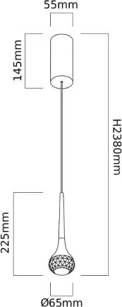 Open Design OR86171 - Lampadario LED sospeso con cavo CRIMA LED/7W/230V, ottone