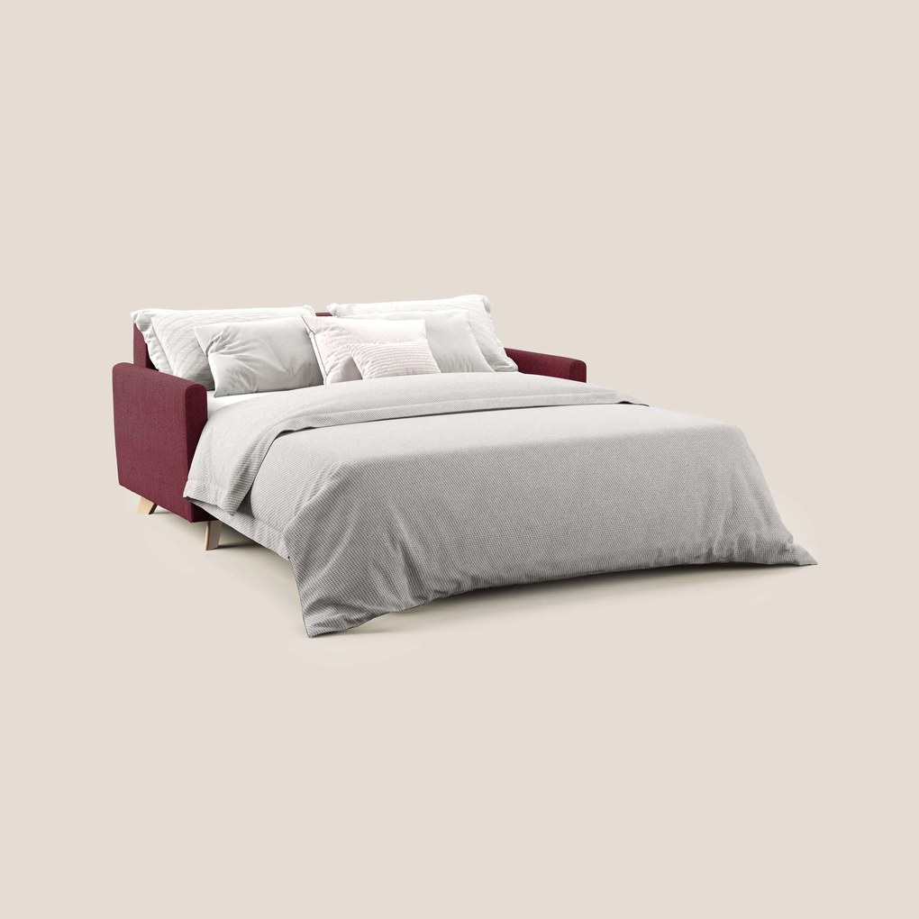 Edgar divano letto matrimoniale in tessuto felis impermeabile T03 rosso