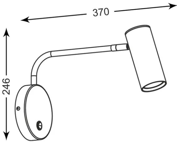 Zuma Line 20034-BK - Applique TUBO WL 1xGU10/50W/230V nera