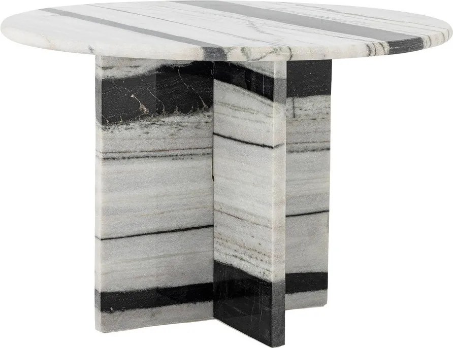 Tavolino da salotto rotondo bianco e nero in marmo ø 61 cm Rosito – Bloomingville