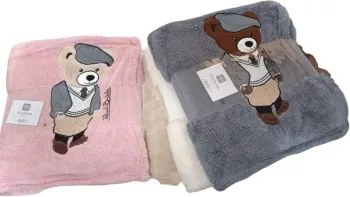 Plaid bambini Renato Balestra Orsetto Rosa 210x230 cm