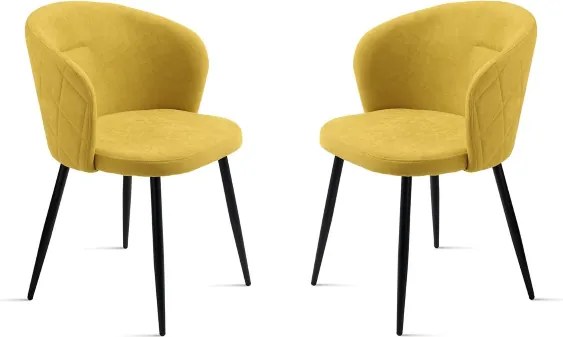 Sedia imbottita in tessuto Giallo e sruttura in metallo RUMBLE 2 sedie