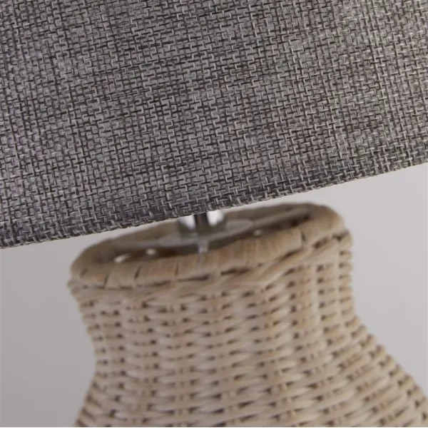 Searchlight EU60090WH - Lampada da tavolo LIDO 1xE14/7W/230V rattan/grigio