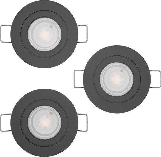 Eglo 902244 - Set 3x faretti LED da incasso BARRANCO, 1x GU10/4,5W/230V, nero