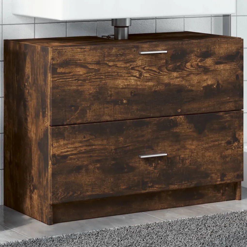 Mobile Lavabo Rovere Fumo 78x37x59 Cm İn Truciolare /