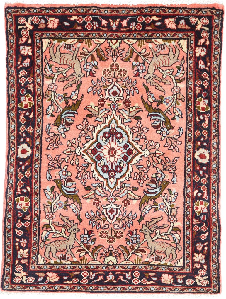 Hamedan Tappeto persiano 100x80 Rosso (Iran) Annodato A Mano