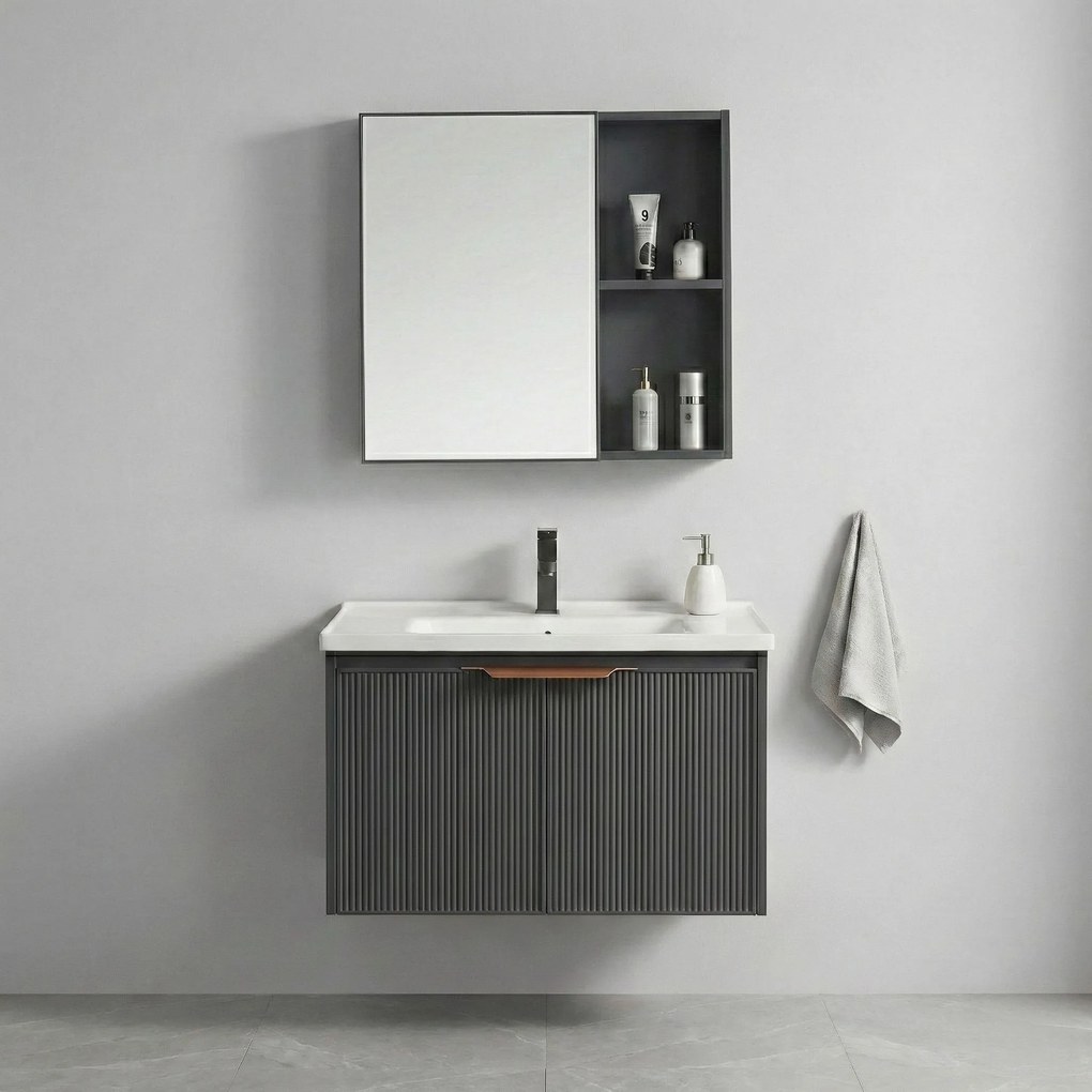Set di mobili da bagno con lavabo Mario 60cm Grey