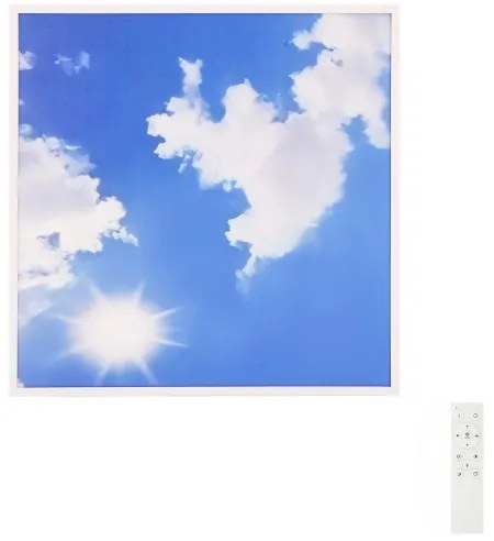 Brilagi-LED Pannello dimmerabile SLIMFRAME SKY LED/58W/230V 60x60 cm argento/blu + telecomando