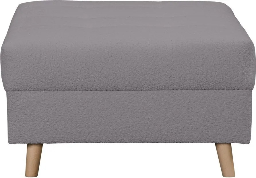 Sgabello grigio scuro in tessuto bouclé Ariella - Ropez