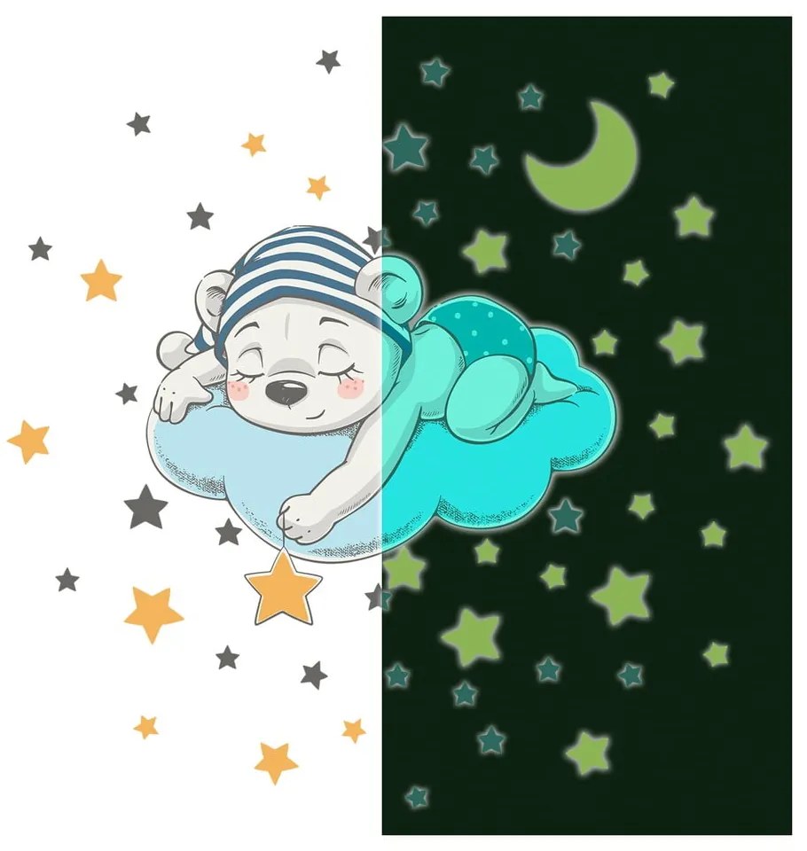 Adesivo murale per bambini 35x30 cm Dreamy Bear - Ambiance