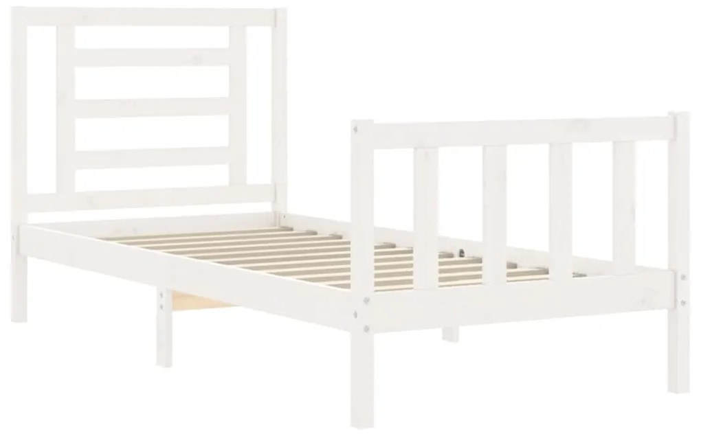 Giroletto con testiera bianco small single legno massello