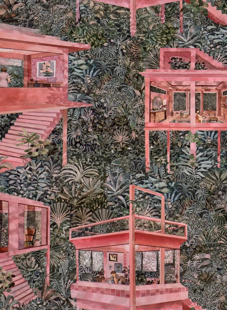 Arte International Carta da parati Palafitas Amazonia - Watermelon