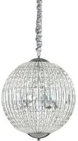 Sospensione Moderna Luxor Metallo-Cristallo Cromo 6 Luci G9 3W 3000K Luce Calda