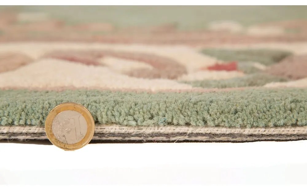 Tappeto rotondo in lana verde ø 120 cm - Flair Rugs