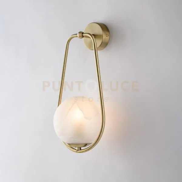 Applique in ferro bronzato 1 luce con sfera dm.14 afrodite