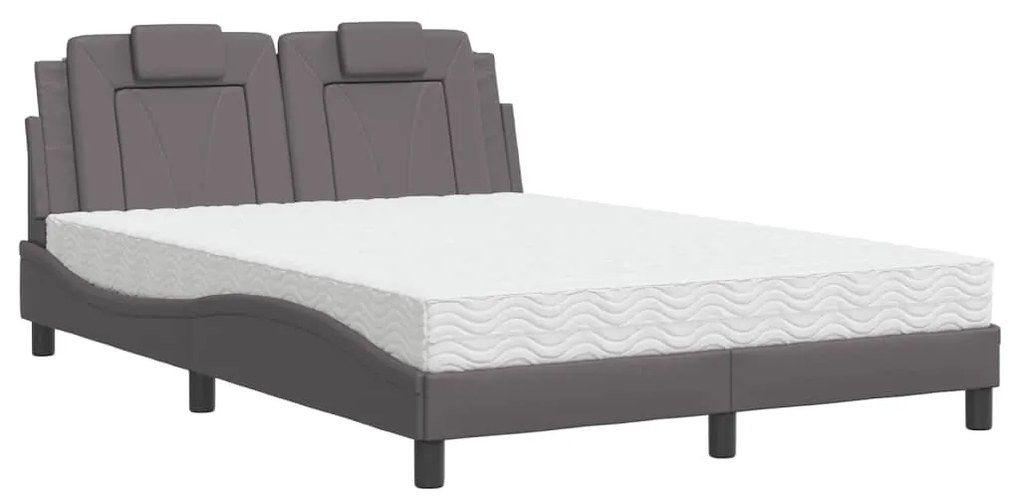 Letto con Materasso Grigio 120x200 cm in Similpelle