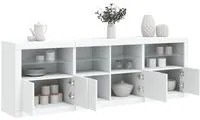 Credenza con Luci LED Bianca 202x37x67 cm 3209009