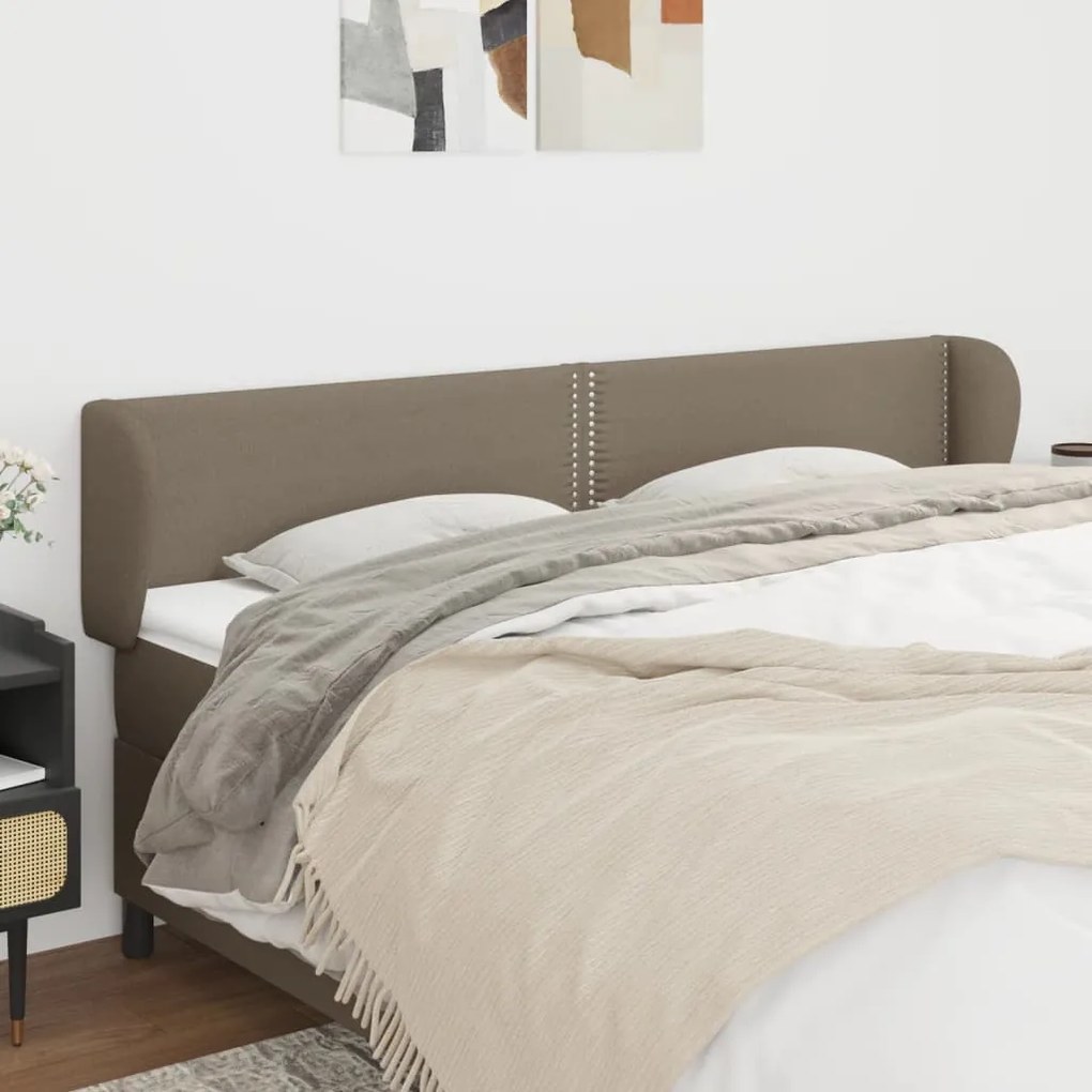 Testiera Ad Orecchio Tortora 203x23x78/88 Cm İn Tessuto /