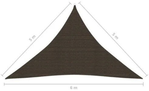 Vela Parasole 160 g/m² Marrone 5x5x6 m in HDPE