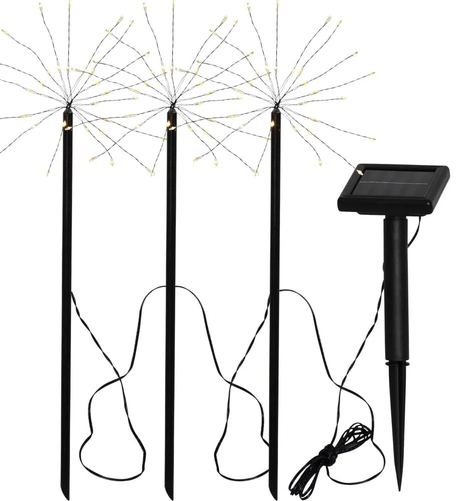 Illuminazioni esterne in set LED con alimentazione a pannelli solari con picchetto 3 pz (altezza totale 40 cm) Firework – Star Trading