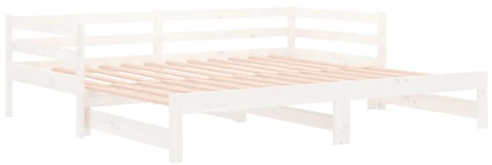 Dormeuse estraibile bianca 2x(90x190) cm legno massello di pino