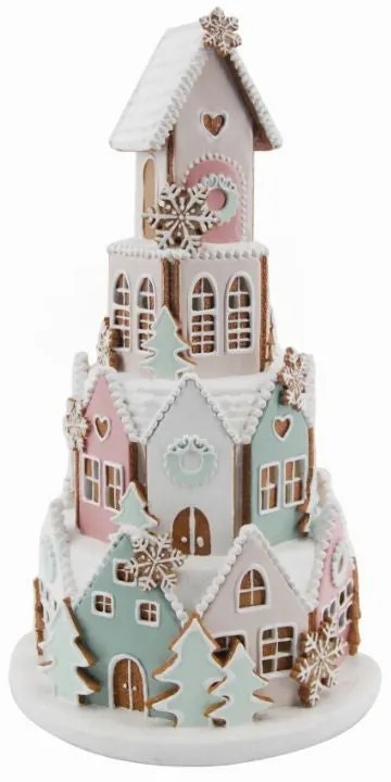 Figura natalizia illuminata multicolore H 42 cm