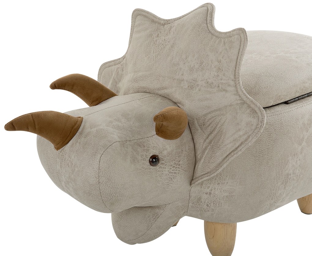 Pouf contenitore in tessuto grigio chiaro TRICERATOPS Beliani