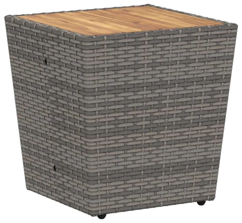 Set bistro da giardino 3 pezzi con cuscini grigio in polyrattan