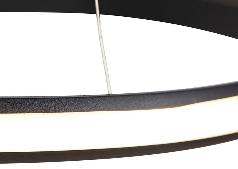 Lampada a sospensione moderna nera 74 cm con LED - Rowan