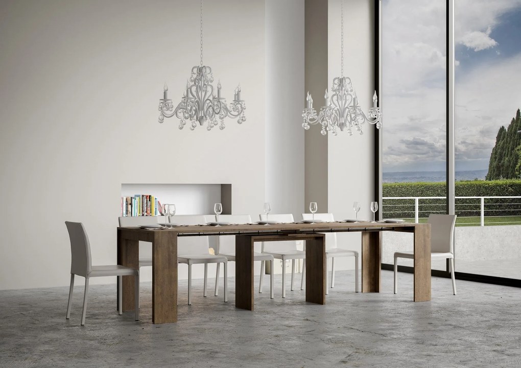 Consolle Allungabile Elegante Mia con Varie Dimensioni, 90x42/302 / NOCE