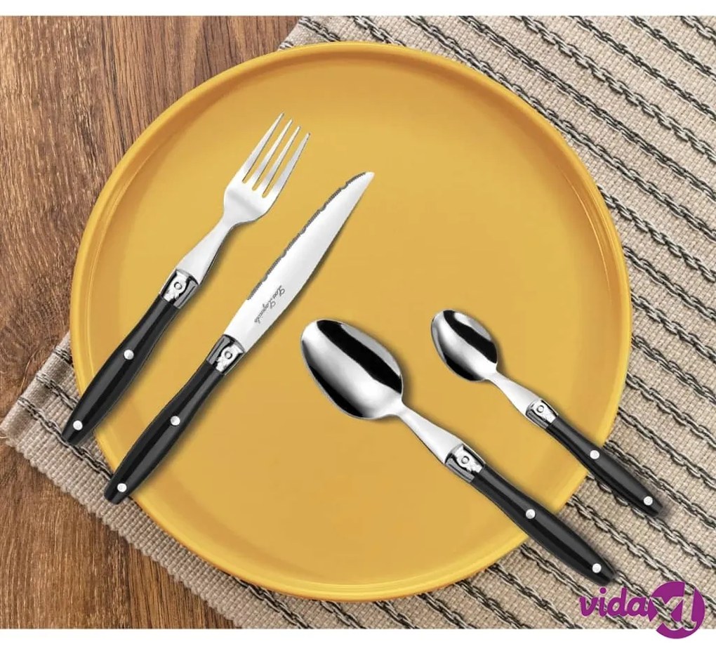 Lou Laguiole Set di Posate 24 pz Comptoir Nero