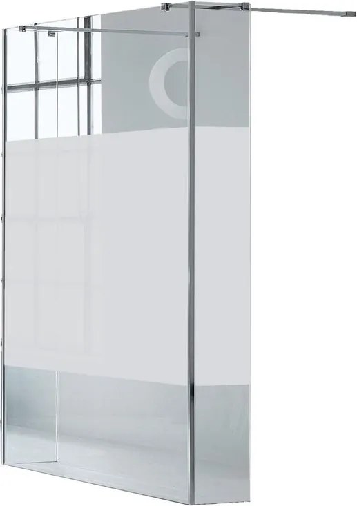Box doccia walk-in Wens, vetro serigrafato 6 mm, H 200 cm, profilo cromo