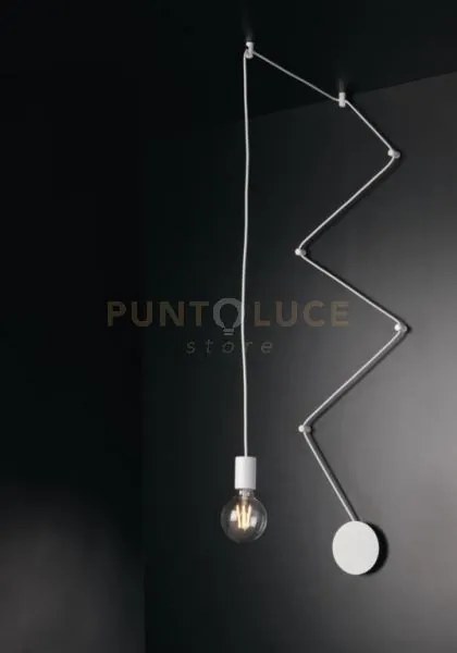 Plafoniera habitat bianca 1 luce attacco e27 500cm regolabile con d...
