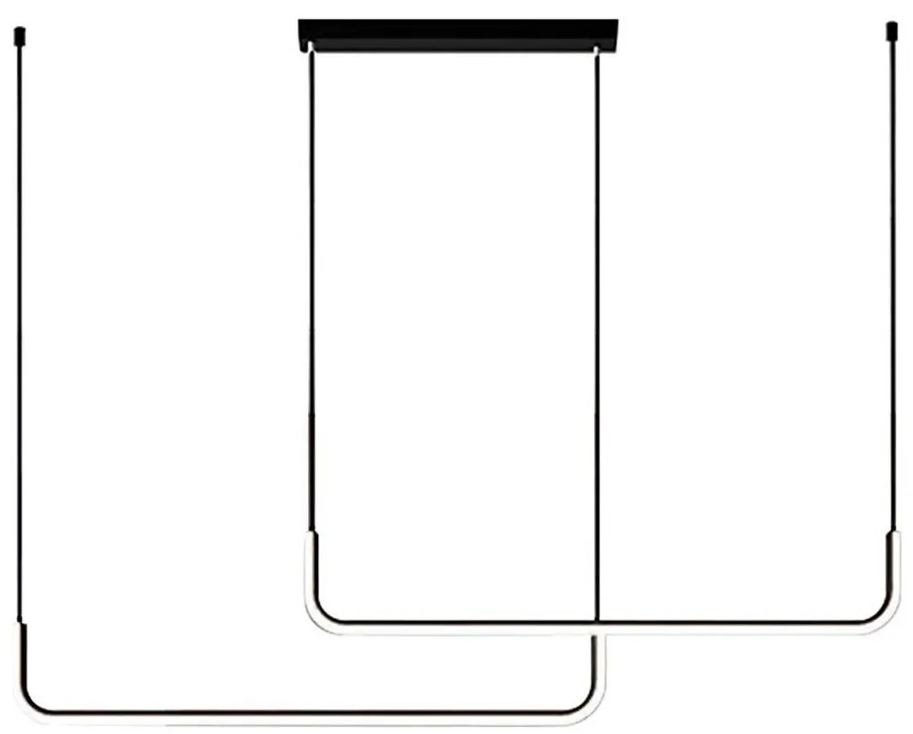 Lampadario LED a sospensione con filo HORIZONT 2xLED/11W/230V nero