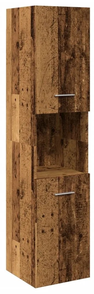 Mobile Pensile Da Bagno Legno Antico 30x30x130 Cm İn Truciolato /