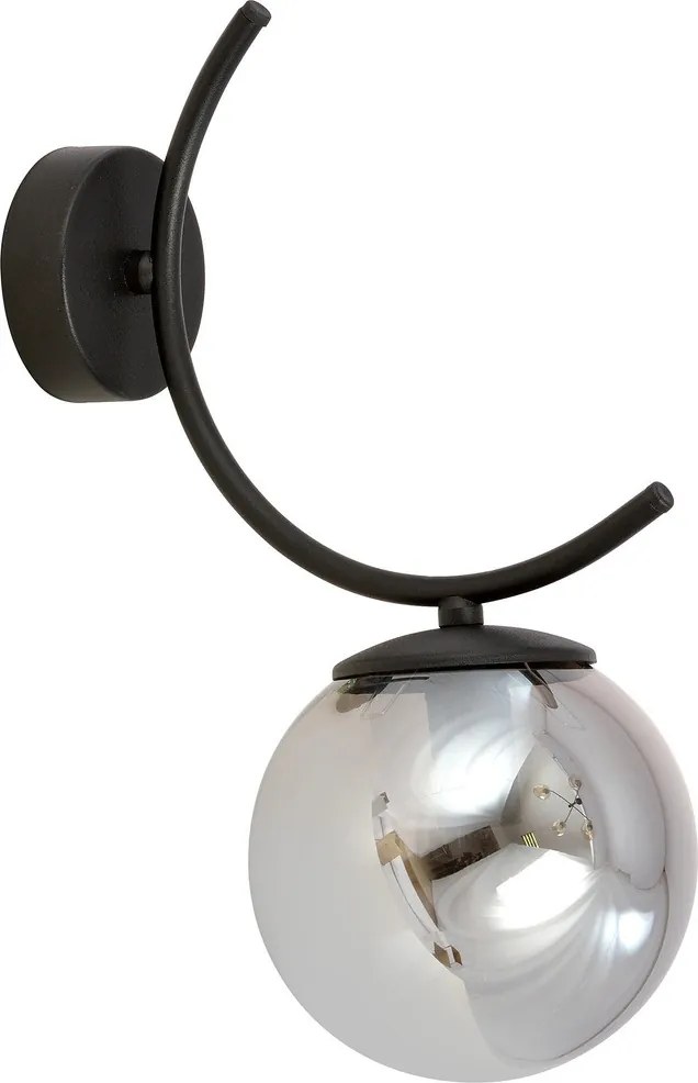 Applique da Parete in Acciaio e Vetro BOSTON Nero E14