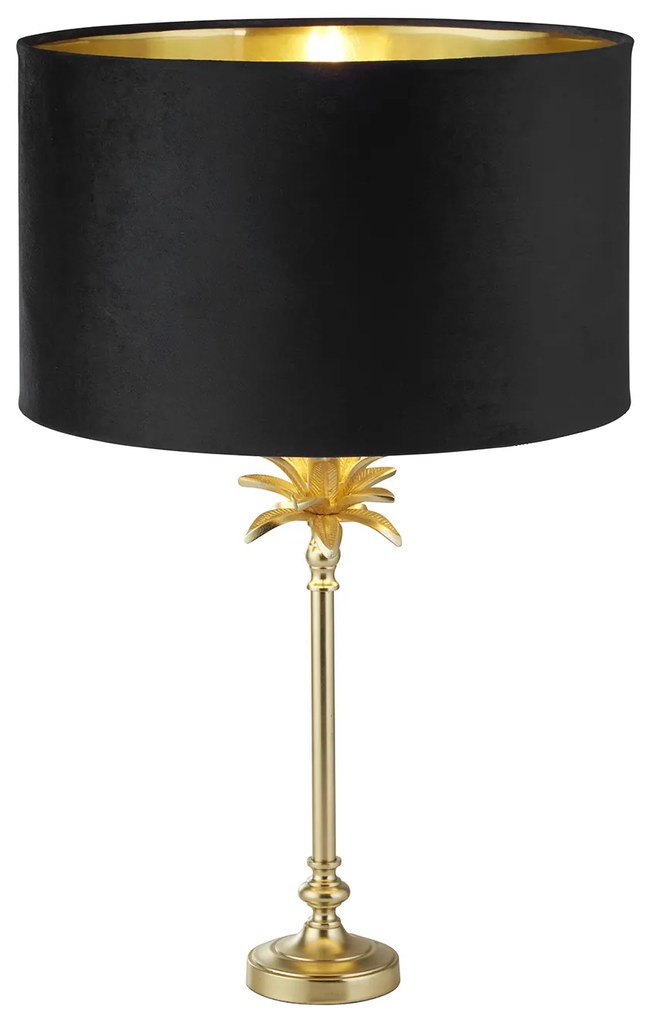 Lampada Da Scrivania Contemporanea Palma Metallo Ottone E Nero 1 Luce E27