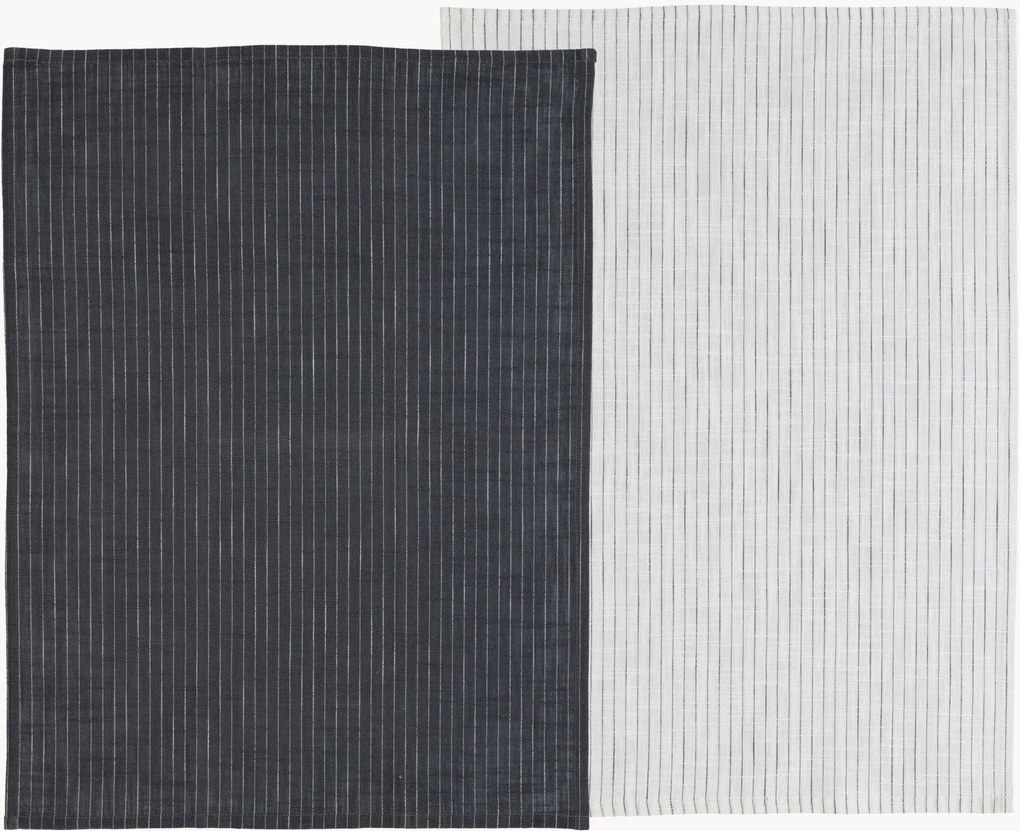 Set di 2 strofinacci in cotone Line