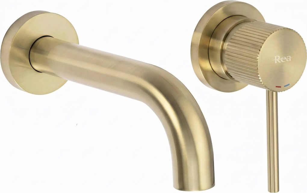 Rubinetto da parete Rea  Lungo Stripe Brush Gold