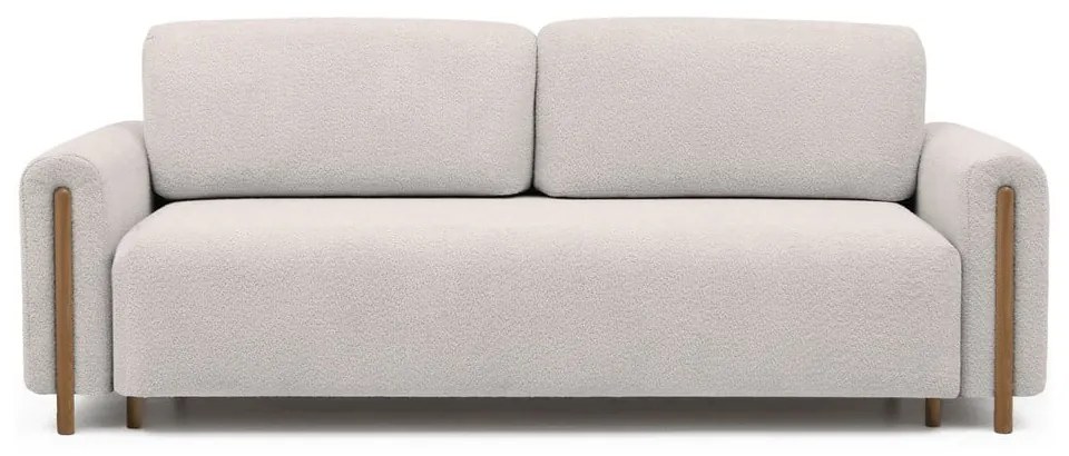 Divano beige allungabile/con contenitore e rivestimento in bouclé 244 cm Arcadova – ELTAP