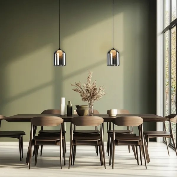 Lampadario a sospensione su cavo KLEA 1xG9/15W/230V nero fumé