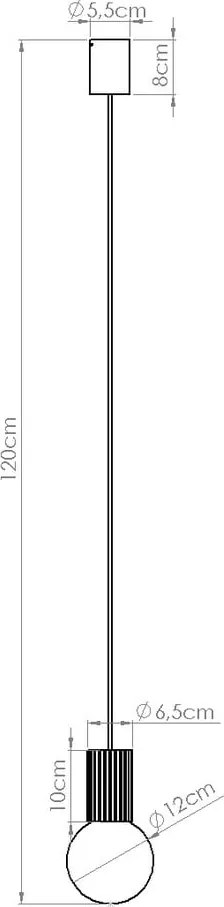 Lampadario nero con paralume in vetro ø 12 cm Orbital – Sollux