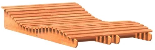 Lettini 2pz Marrone Cera 205x60x31,5 cm Legno Massello di Pino