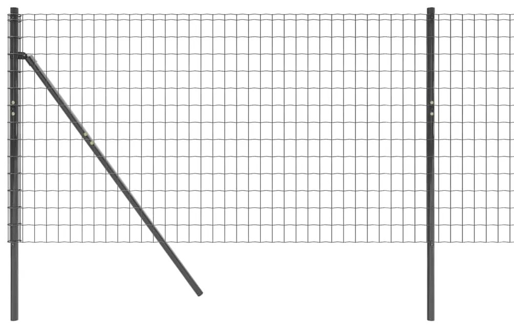 Recinzione Metallica Antracite 0,8x10 m in Acciaio Zincato
