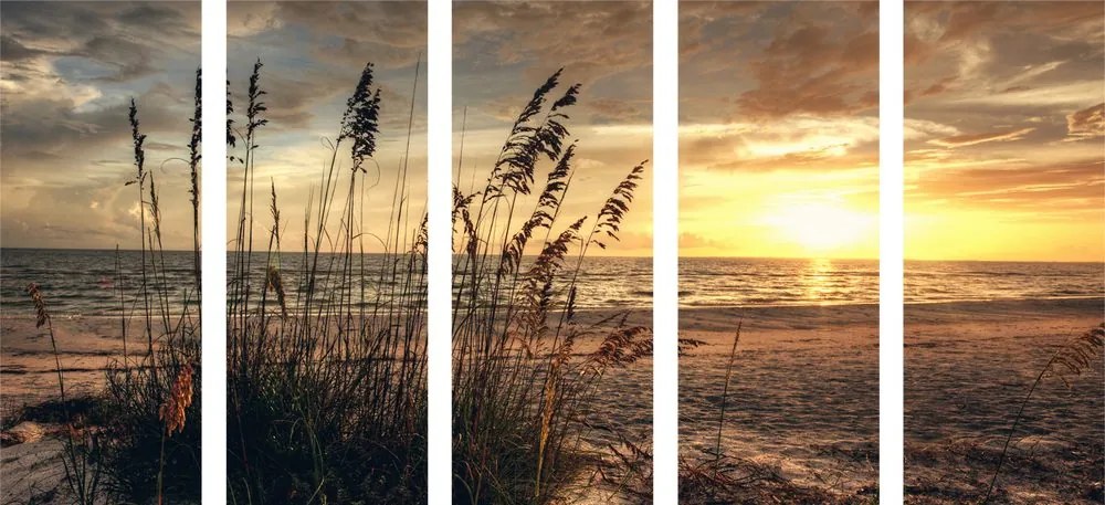 Quadri 5 pezzi – Tramonto sulla spiaggia
