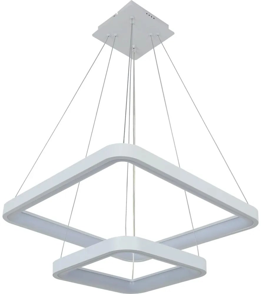Brilagi - Lampada a sospensione LED dimmerabile con cavo FALCON SLIM LED/78W/230V 50x50 cm bianca + telecomando