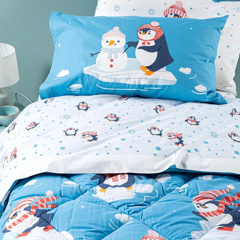 Lenzuola Pinguini Singolo   in Cotone Caleffi Kids